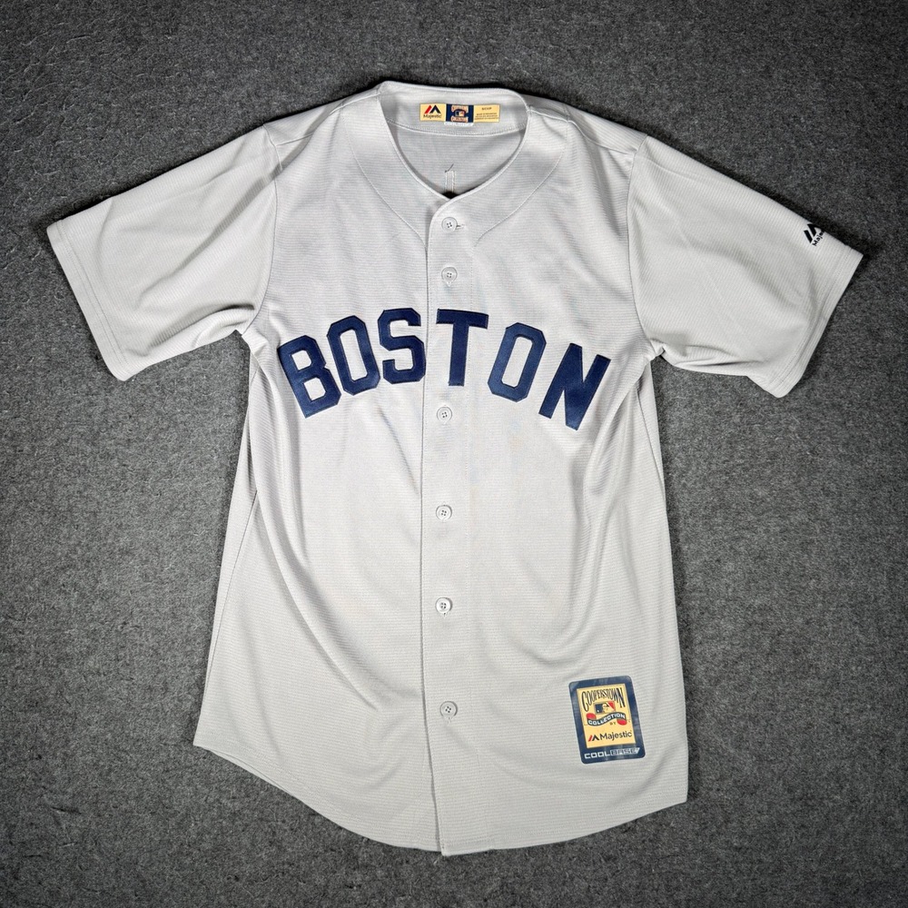 Majestic Boston Red Sox Ted Williams 9 Cooperstown Jersey Grey Mens Small 7267